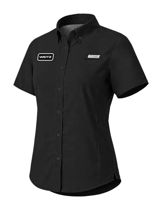 Columbia Black Womens PFG Tamiami II Short Sleeve Shirt w/Weitz Logo