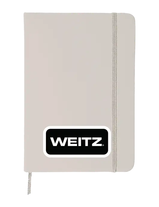 White Comfort Touch Bound Journal 5" X 7" w/Weitz Logo