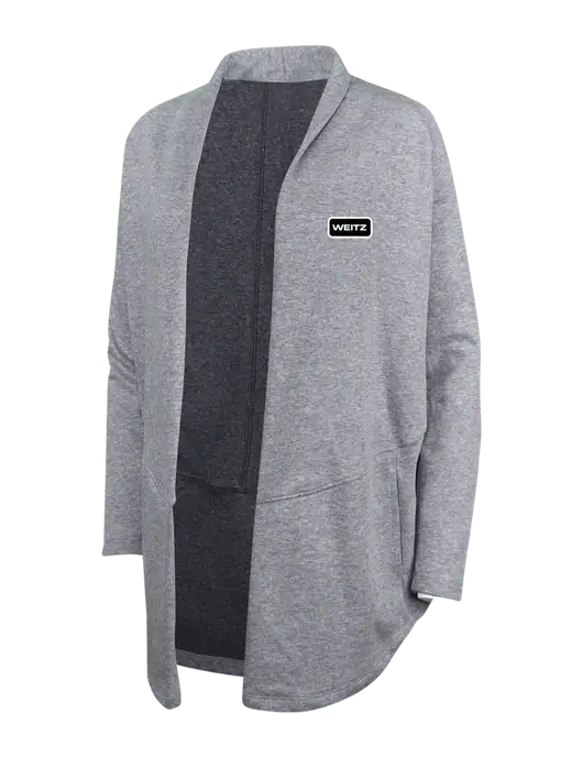 Medium Heather Grey/Char Heather Womens Interlock Cardigan w/Weitz Logo