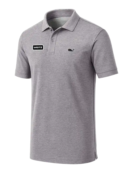Vineyard Vines Edgartown Light Heather Grey Pique Polo w/Weitz Logo