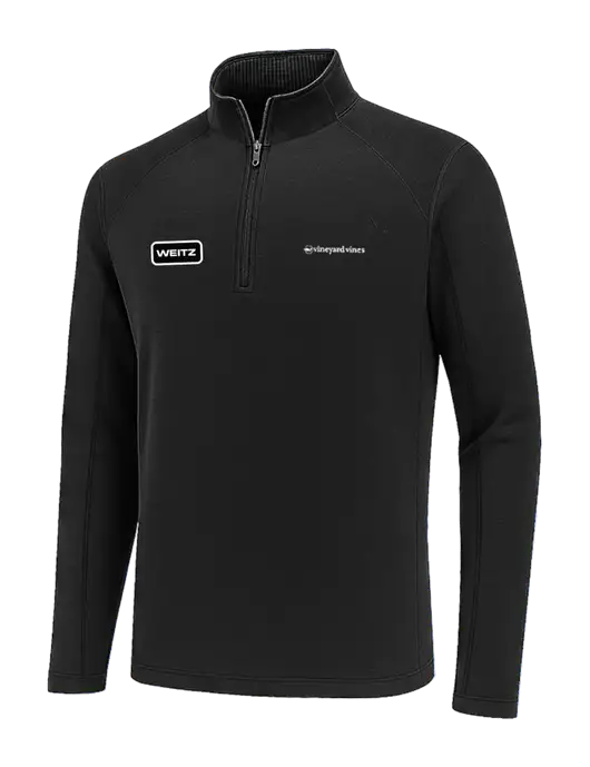 Vineyard Vines Black Sankaty Quarter-Zip Pullover
 w/Weitz Logo