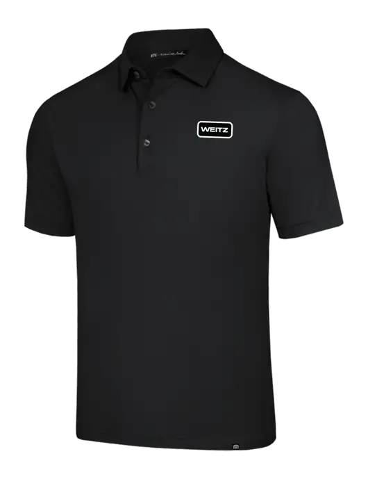 TravisMathew Black Glenview Solid Polo w/Weitz Logo