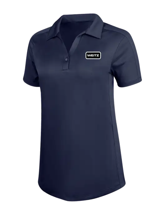Womens Dark Navy Diamond Jacquard Polo w/Weitz Logo