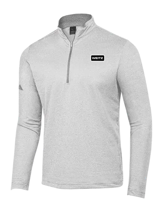 Adidas Light Grey Heather Space Dyed Quarter-Zip Pullover w/Weitz Logo