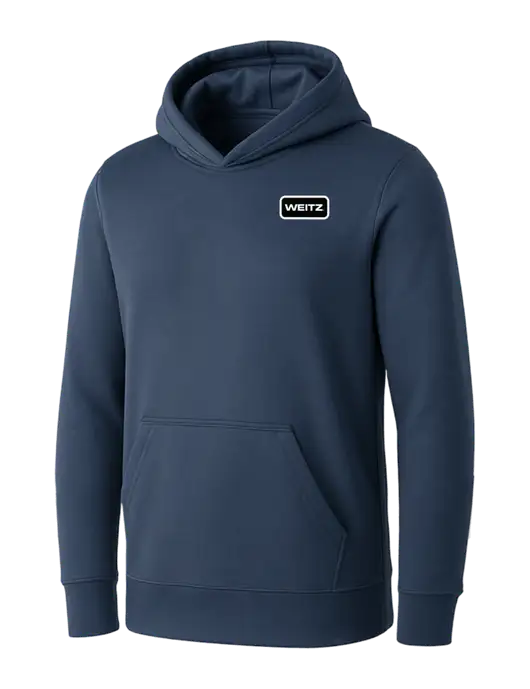 Womens Navy Core Fleece Pullover Hooded Sweatshirt w/Weitz Logo