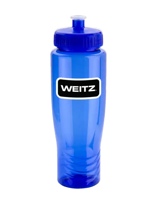 Roam Blue 28 oz Eco-Polyclear Bottle with Push Pull Lid w/Weitz Logo