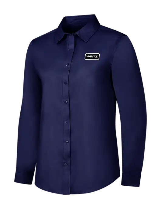 Navy Womens Long Sleeve Superpro React Twill Shirt w/Weitz Logo