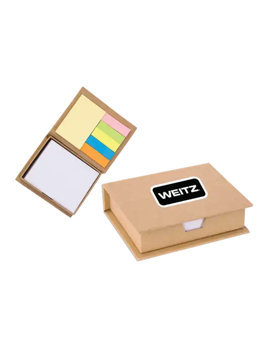 Eco-Recycled Sticky Note Memo Case, 4.56 x 3.75 w/Weitz Logo
