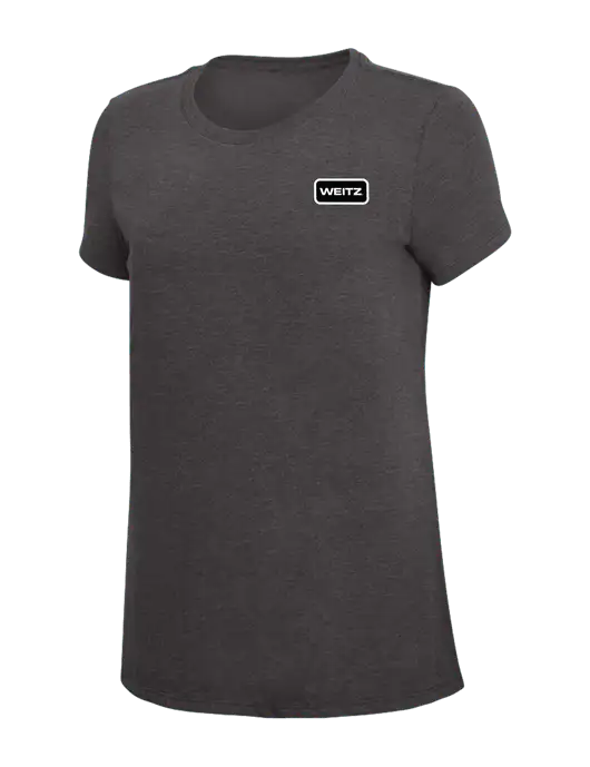 Womens Simply Soft Heather Charcoal 4.5oz  Poly/Combed Ring Spun Cotton T-Shirt w/Weitz Logo