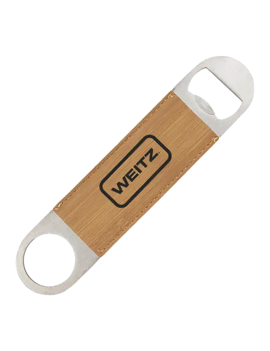 Bamboo Leatherette Bottle Opener w/Weitz Logo