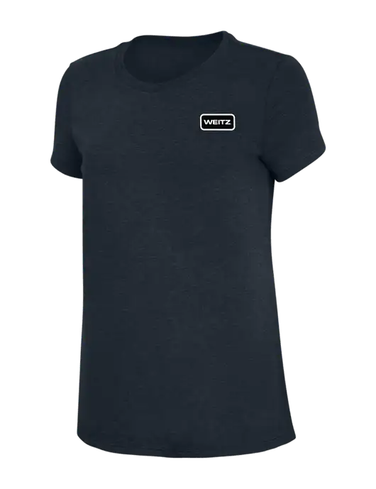Womens Simply Soft Navy 4.5oz Poly/Combed Ring Spun Cotton T-Shirt w/Weitz Logo