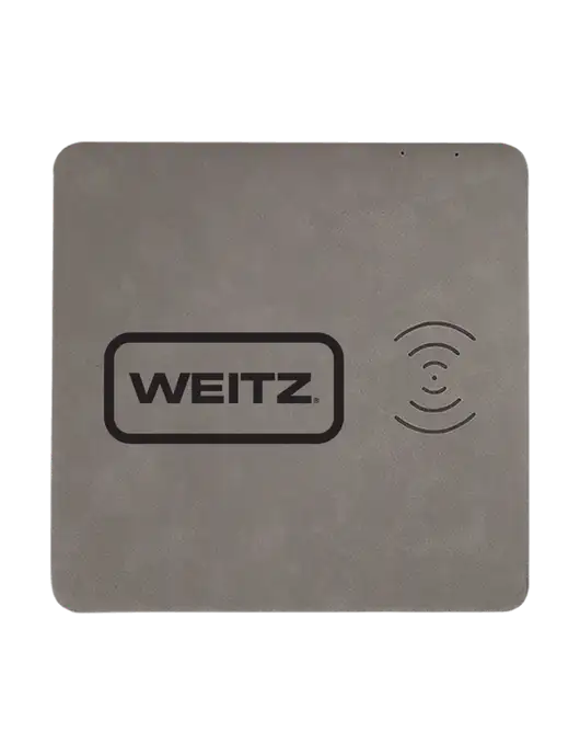 Grey Laserable Leatherette Phone Charging Mat w/Weitz Logo