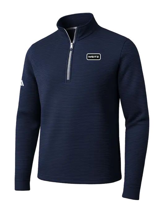 Adidas Navy Spacer Quarter-Zip Pullover w/Weitz Logo