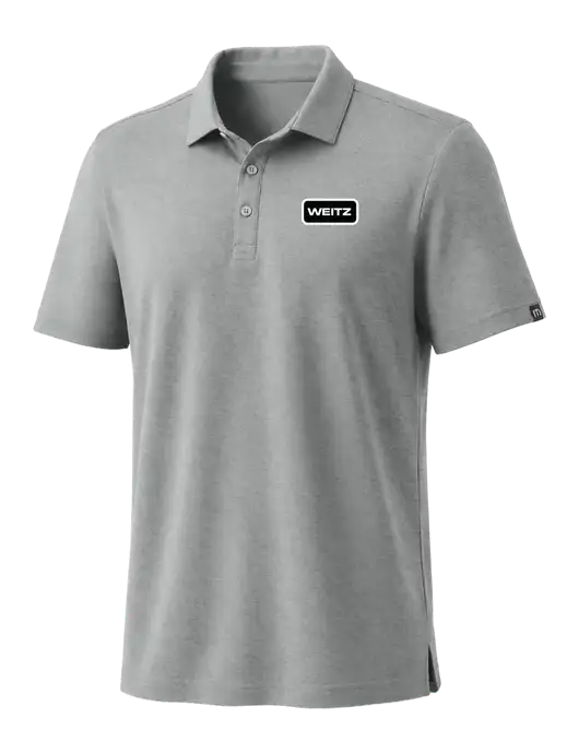 TravisMathew Medium Grey Heather Coto Performance Polo w/Weitz Logo