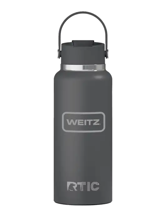 RTIC Outback 32 oz Charcoal Bottle w/Weitz Logo