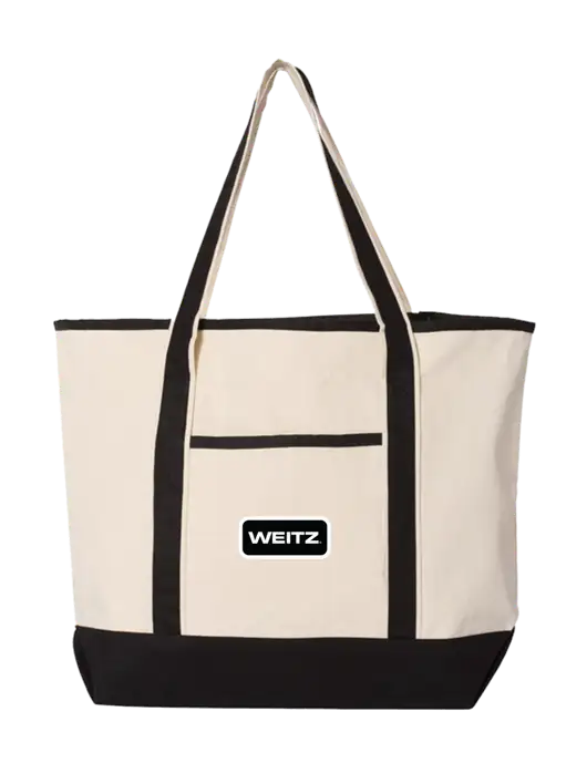 Natural/Black Large Canvas Deluxe Tote w/Weitz Logo