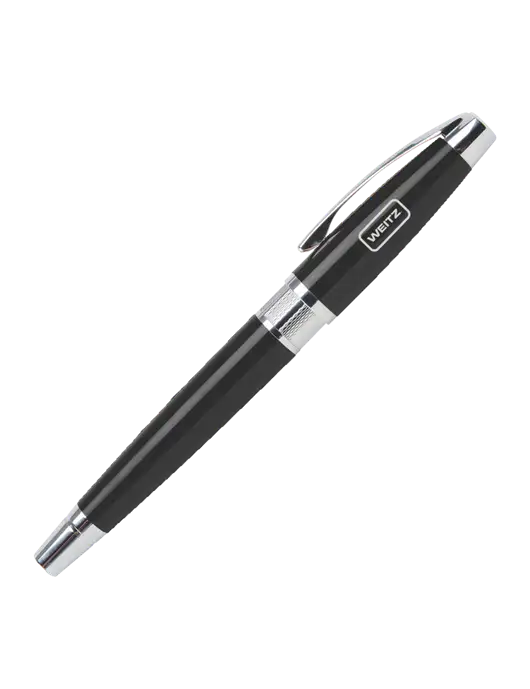 Masscotti Black Rollerball Pen - Black Ink w/Weitz Logo