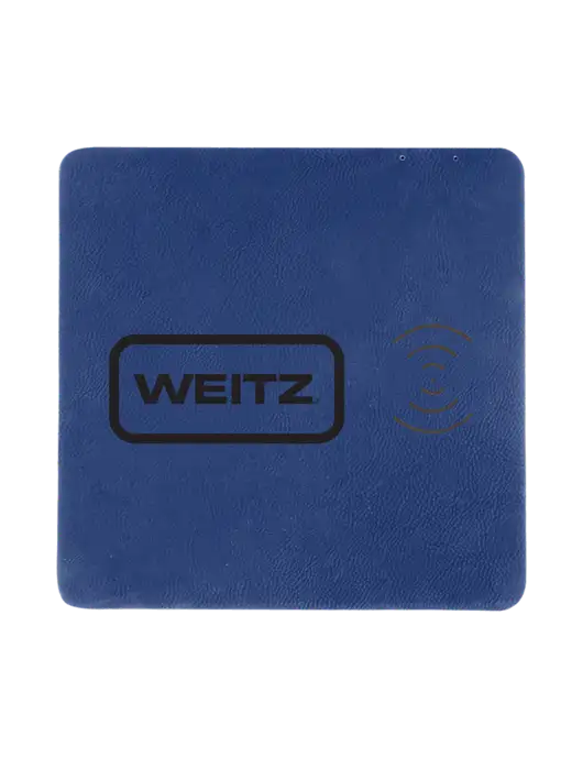 Light Navy Blue Laserable Leatherette Phone Charging Mat w/Weitz Logo