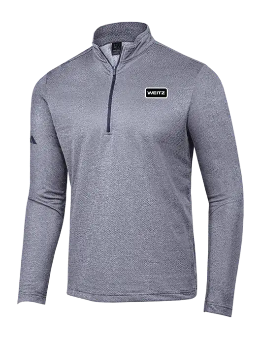 Adidas Navy Melange Space Dyed Quarter-Zip Pullover w/Weitz Logo