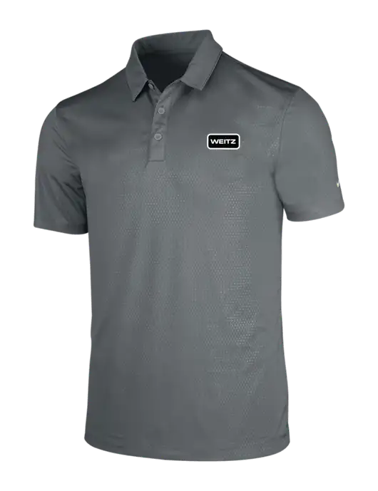 NIKE Medium Grey Dri-Fit Embossed Tri-Blade Polo w/Weitz Logo