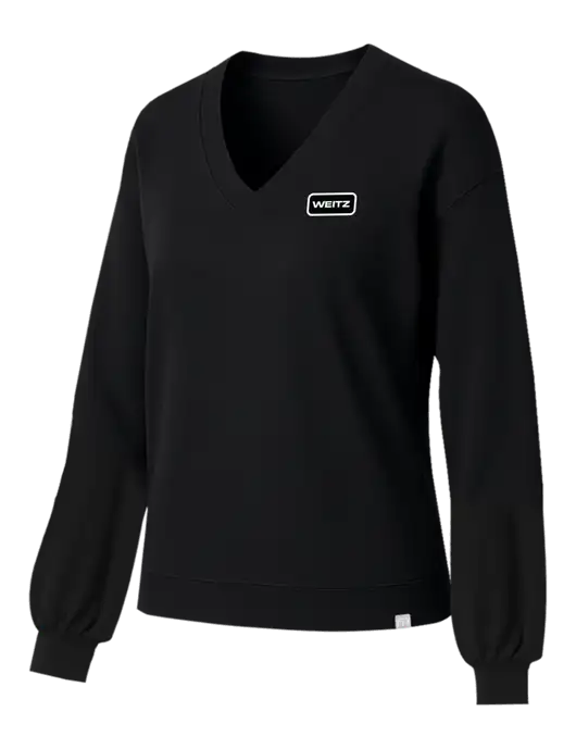 TravisMathew Womens Long Weekend Black V-Neck
 w/Weitz Logo
