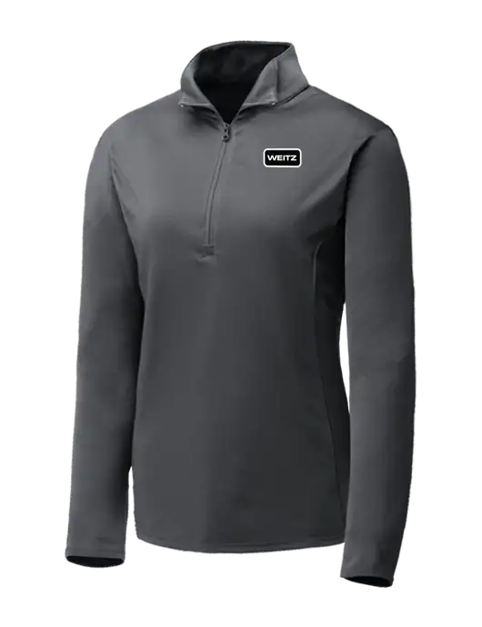 Dark Grey Womens Posicharge Competitor ¼ Zip Pullover w/Weitz Logo