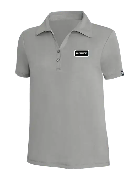 TravisMathew Light Grey Heather Womens Coto Performance Polo w/Weitz Logo