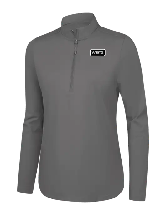  Womens Dark Medium Grey C-FREE Double Knit 1/4-Zip w/Weitz Logo