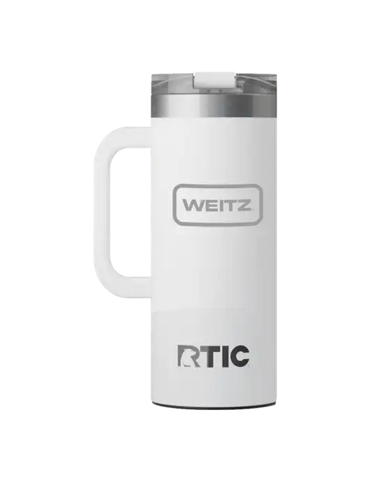 RTIC Road Trip 20 oz White Travel Mug w/Weitz Logo