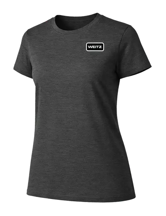 Womens Ring Spun Dark Heather Grey 4.5 oz T-Shirt w/Weitz Logo