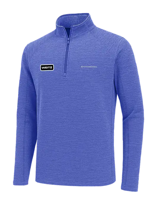 Vineyard Vines Light Royal Heather Sankaty Quarter-Zip Pullover
 w/Weitz Logo