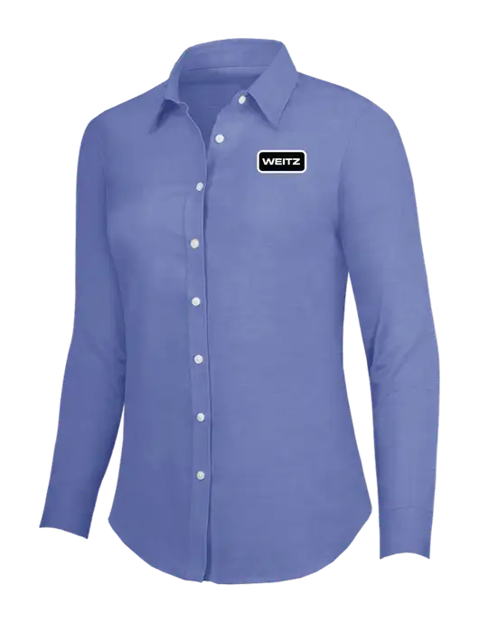 Navy Womens SuperPro Oxford Shirt w/Weitz Logo