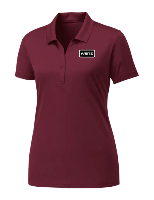Womens Maroon PosiCharge Competitor Polo w/Weitz Logo