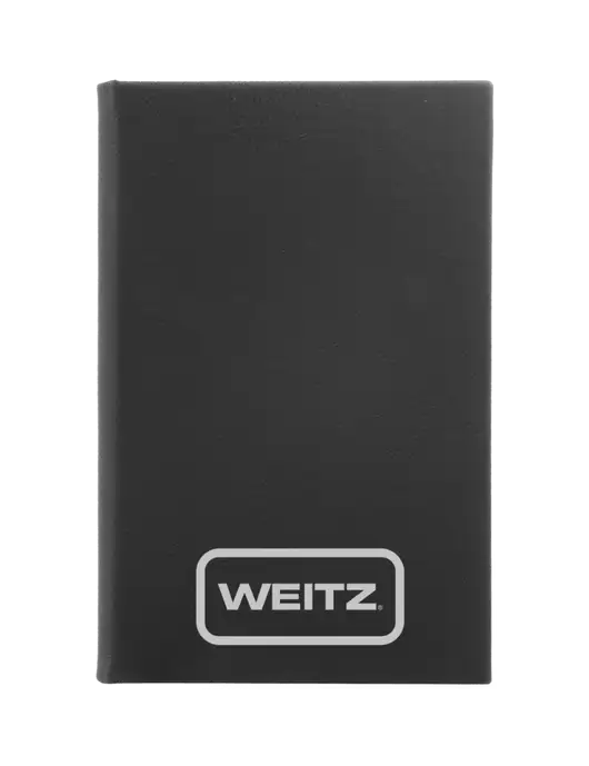 Black Leatherette 5.25 x 8.25 Journal w/Weitz Logo