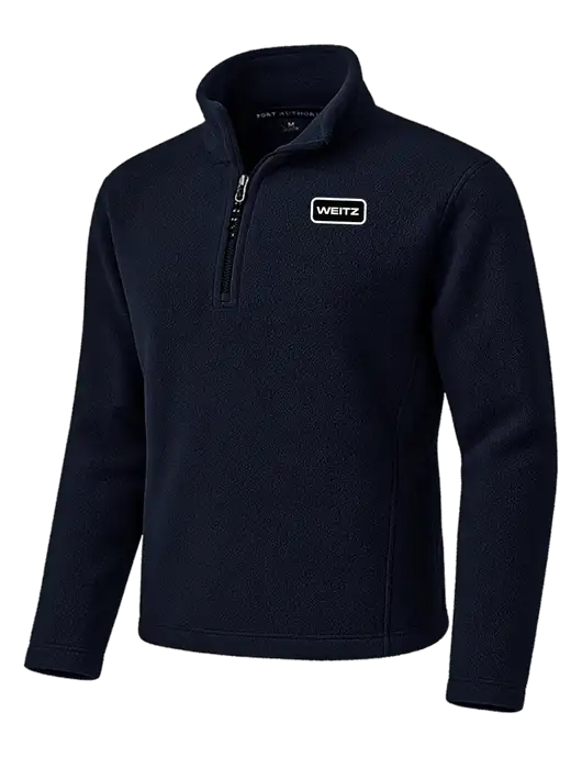 Navy Fleece 1/4-Zip Pullover w/Weitz Logo