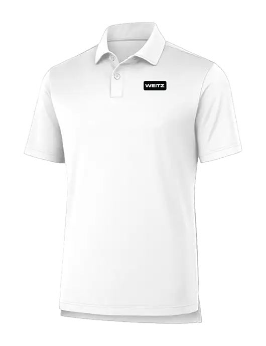 Fairway & Greene USA Made Tournament Solid Tech White Polo w/Weitz Logo