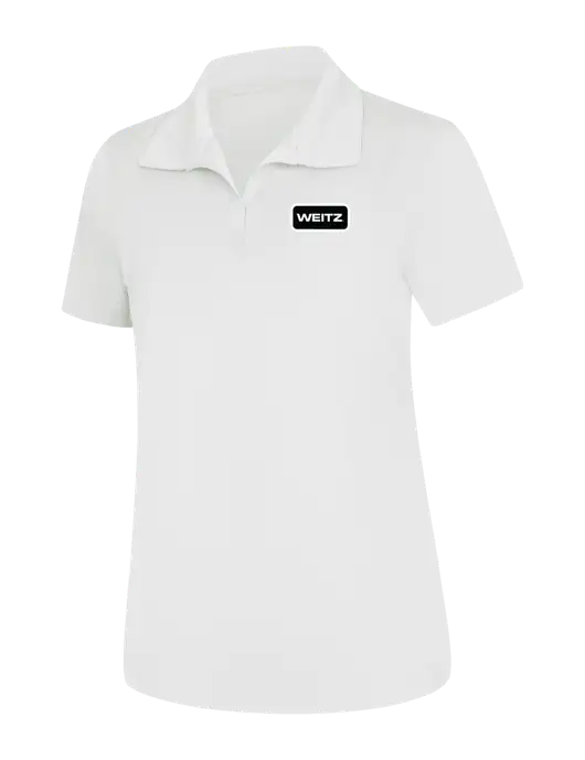 Womens White Micropique Sport-Wick Polo w/Weitz Logo