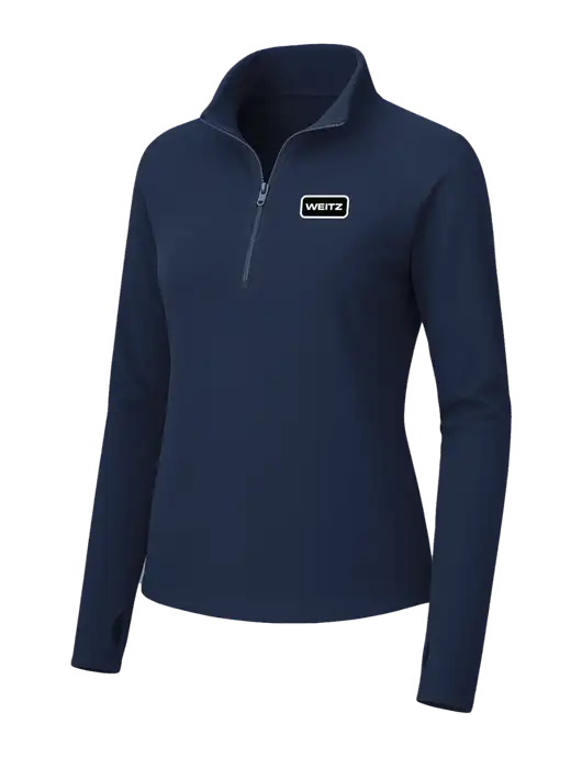 Womens Navy Microfleece 1/2 Zip Pullover w/Weitz Logo