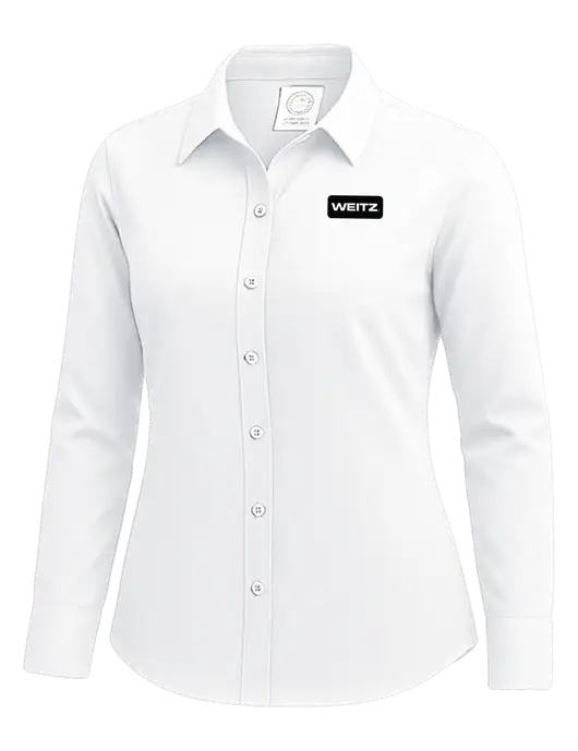 Brooks Brothers Womens White Wrinkle-Free Stretch Nailhead Shirt w/Weitz Logo