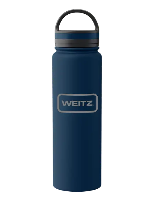 34oz Wide Mouth Stainless Steel Light Navy Bottle w/Weitz Logo