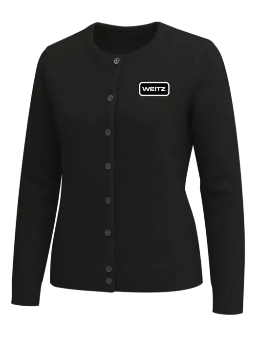 Brooks Brothers Womens Black Washable Merino Cardigan Sweater w/Weitz Logo