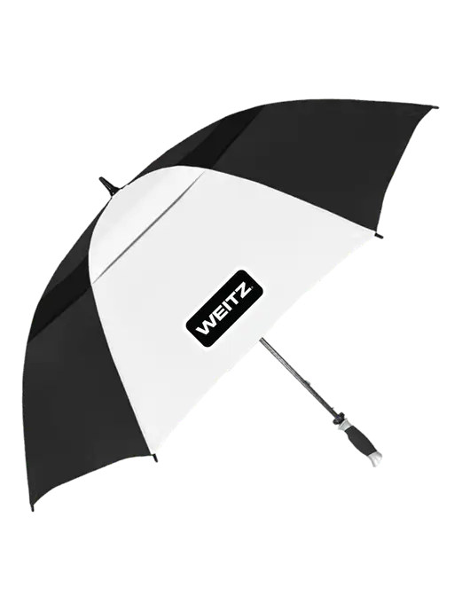 Black/White Vented Typhoon Tamer Golf Umbrella w/Weitz Logo