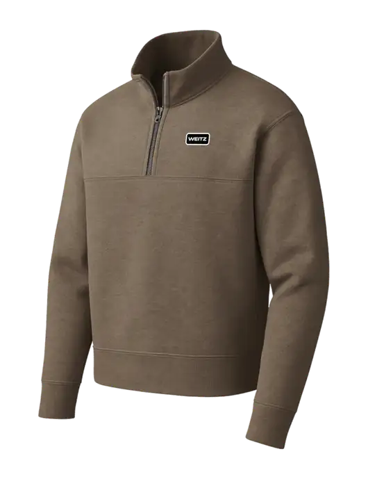 Mercer+Mettle Medium Taupe Linear Texture Quarter Zip w/Weitz Logo