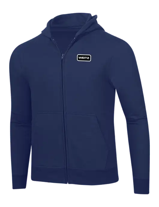 Navy 8.5 oz Ring Spun Zip Hooded Sweatshirt w/Weitz Logo