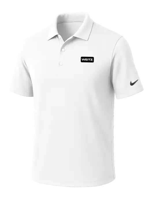 NIKE White Dri-Fit Micro Pique Polo w/Weitz Logo