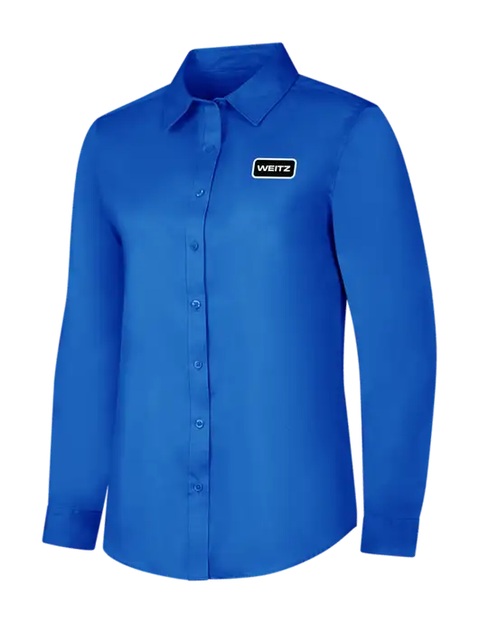 Womens Long Sleeve Royal Blue Superpro React Twill Shirt w/Weitz Logo
