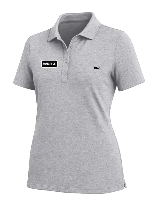 Vineyard Vines Womens Light Grey Edgartown Pique Polo w/Weitz Logo