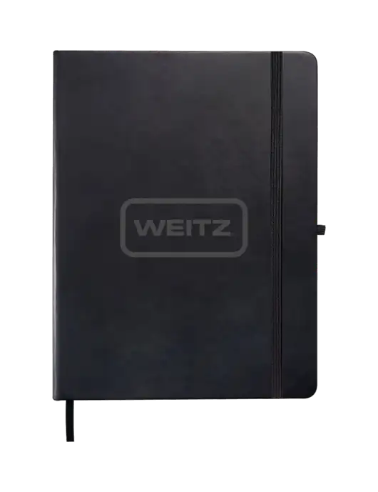 Leeman Black Tuscany Large Journal 7.5 x 9.875 w/Weitz Logo