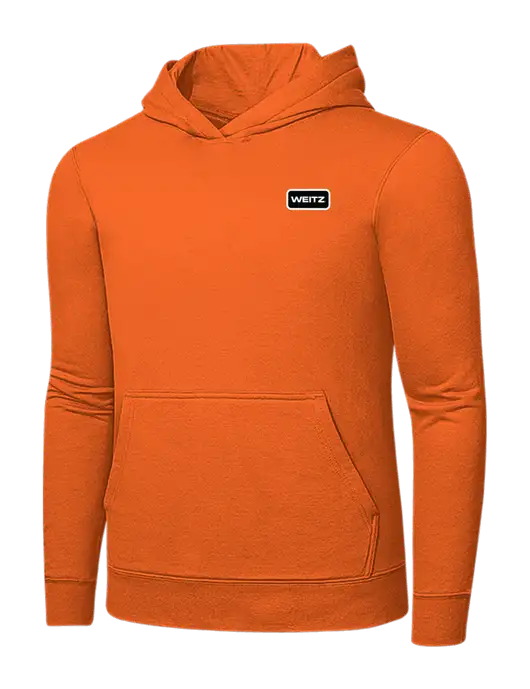 Safety Orange 7.8 oz Ring Spun Hooded Sweatshirt w/Weitz Logo