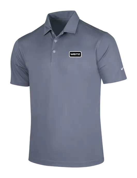 NIKE Medium Grey Dri-Fit Vertical Mesh Polo w/Weitz Logo